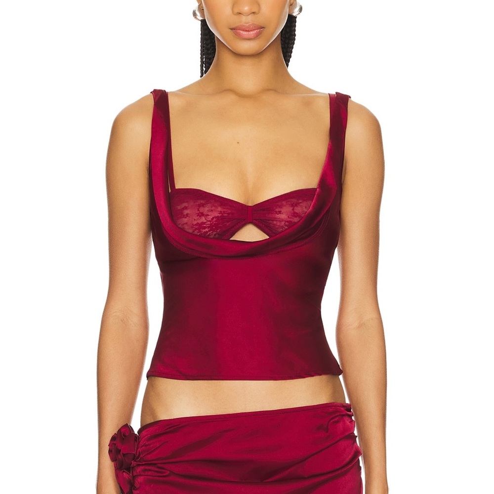 Lioness Burgundy Satin Bra Top